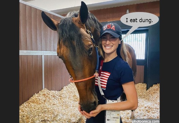 Jessica Springsteen in horse Stall